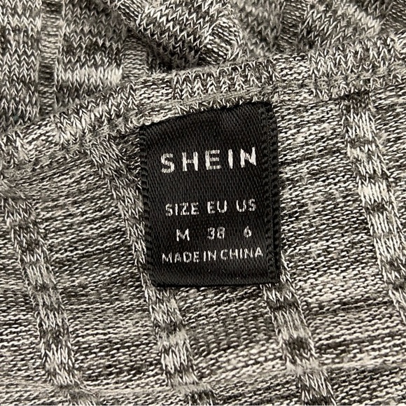 SIZE 6 GREY RIBBED KNIT SLEEVELESS CASUAL ROMPER STRETCH SHEIN - Picture 10 of 14